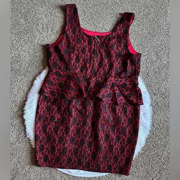 Torrid X Rebel Wilson Dress New Lace Black Red Womens Size 24 No Belt - Picture 2 of 11